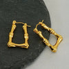 Anti tarnish gold bamboo earrings