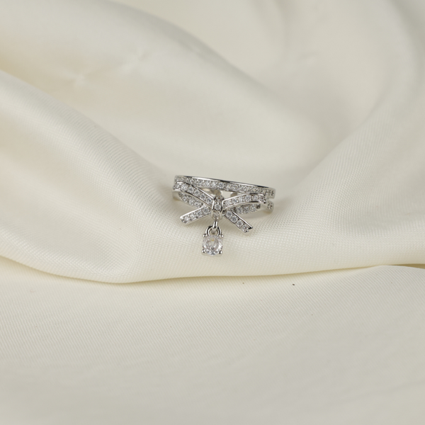 American diamond stone silver anti tarnish korean Ring