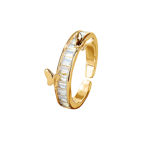 Two Golden Butterfly Ring