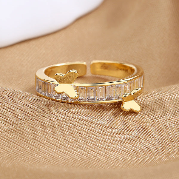 Two Golden Butterfly Ring