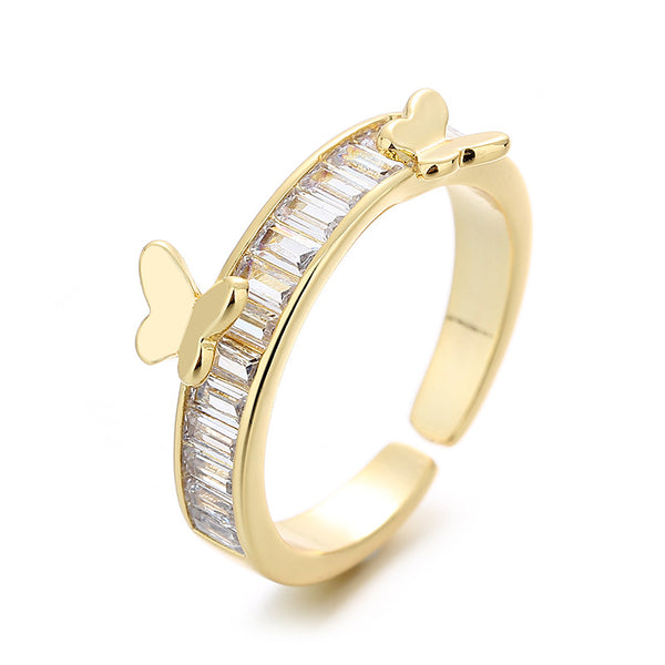 Two Golden Butterfly Ring