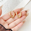 Anti Tarnish Gold Leaf Shaped Mabel Earrings