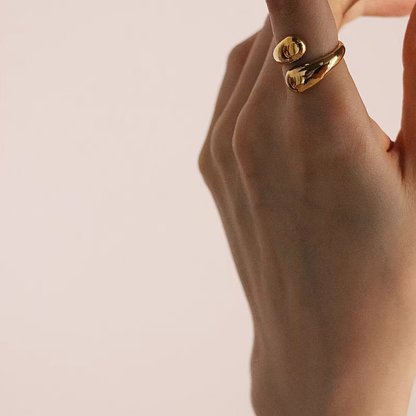 Adjustable Teardrop Wide Bold Statement Ring