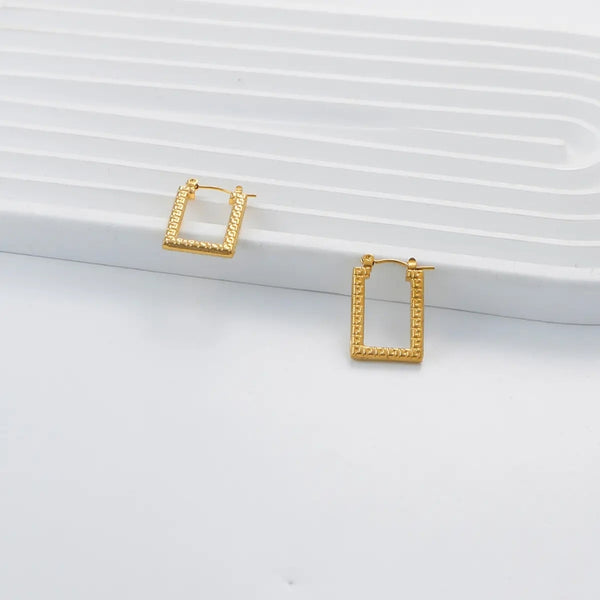 Anti tarnish Aesthetic Golden Hinged Earrings