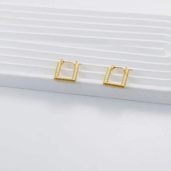 Anti tarnish Aesthetic Golden Hinged Earrings