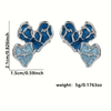 Blue heart studs earrings