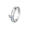 Silver Butterfly Rhinestone Ring