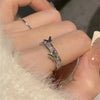 Silver Butterfly Rhinestone Ring