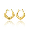 Anti tarnish Gold Oval Bamboo Hoop Earrings