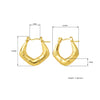 Anti tarnish Gold Oval Bamboo Hoop Earrings