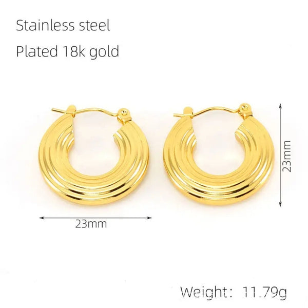Anti Tarnish Golden trendy Stud Earrings