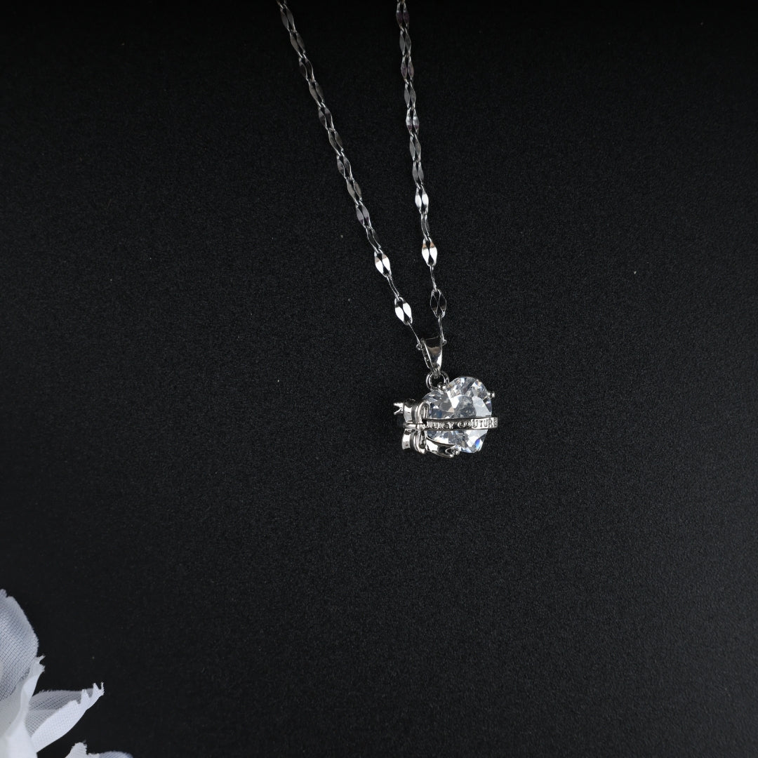 Silver Chain with Heart Shape Pendant Necklace