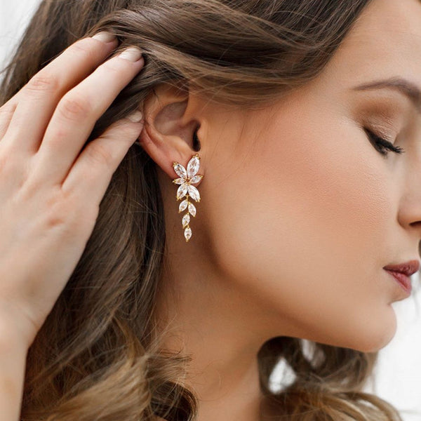 Leaf Dangle Drop Earrings