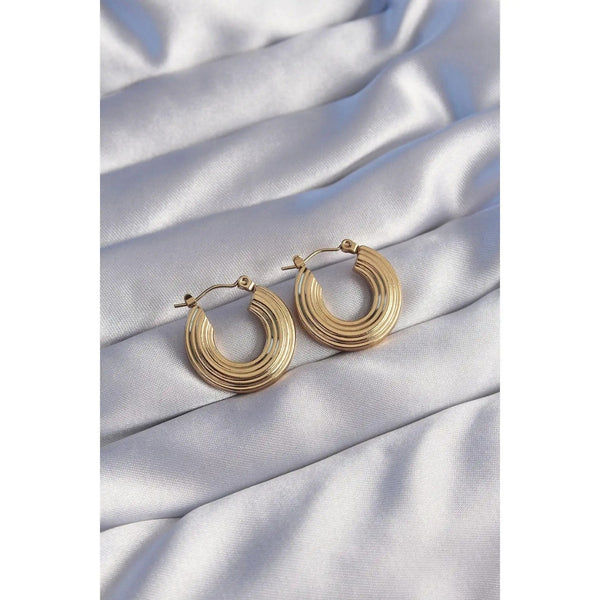 Anti Tarnish Golden trendy Stud Earrings