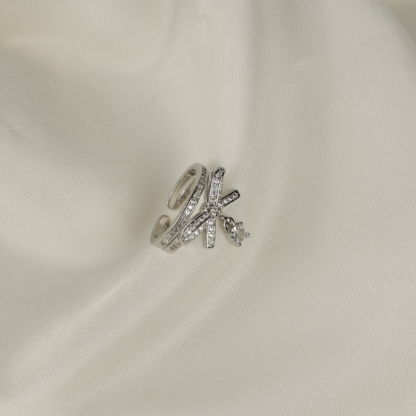 American diamond stone silver anti tarnish korean Ring