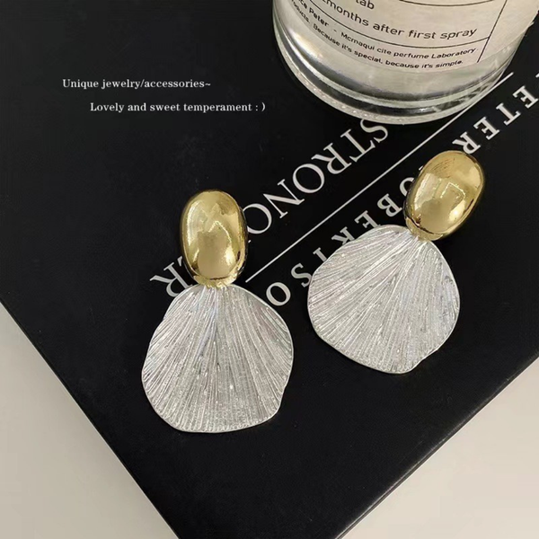 Minimalist Big Metal Flower Earrings