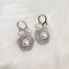 Pearl flower silver earrings