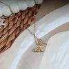 Rose Gold Plated Zircon Butterfly Pendant Necklace
