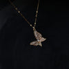 Rose Gold Plated Zircon Butterfly Pendant Necklace