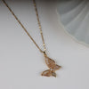 Rose Gold Plated Zircon Butterfly Pendant Necklace