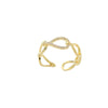 Snake Golden Open Rings Crystal