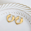 Anti Tarnish Golden Teardrop Hoop Earrings