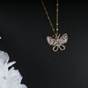 Gold Plated Multi Crystal Butterfly Pendant Necklace