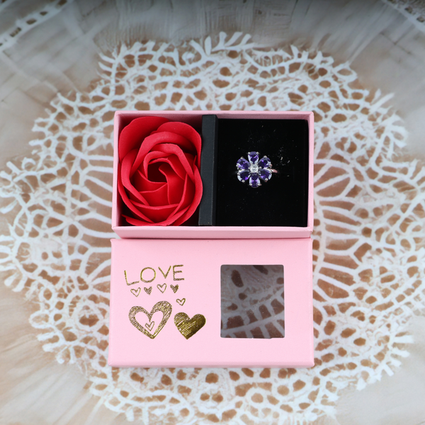 Love purple flower ring
