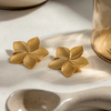 Anti Tarnish Golden Flower Style Stud Earrings