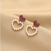 Cupid's red Charm Heart Earring