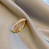 Infinity ring pearly gold