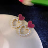 Cupid's red Charm Heart Earring