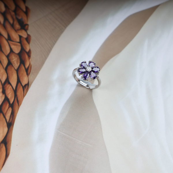 Love purple flower ring