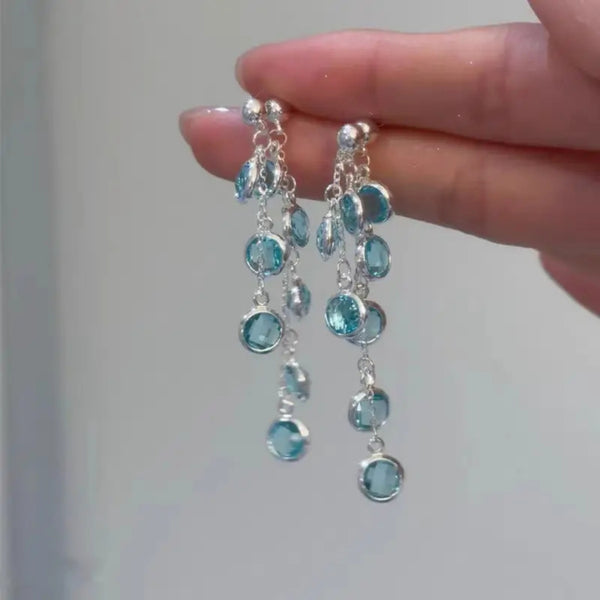 Blue crystal earrings