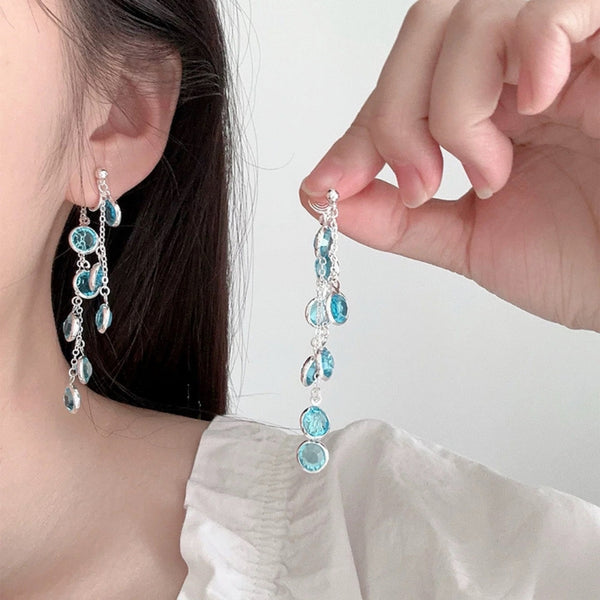 Blue crystal earrings