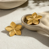 Anti Tarnish Golden Flower Style Stud Earrings