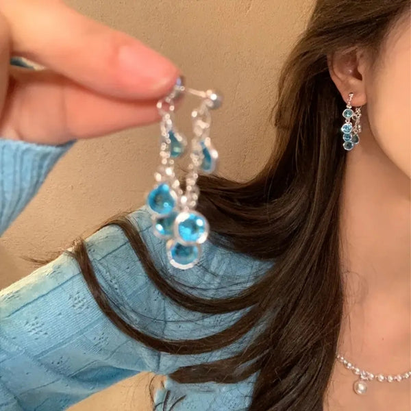 Blue crystal earrings