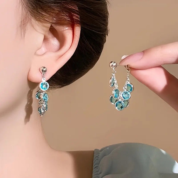 Blue crystal earrings