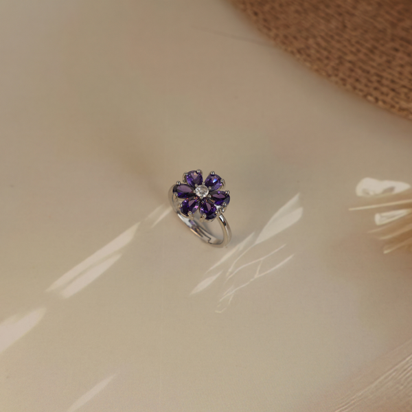 Love purple flower ring