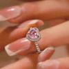 Heart-shaped pink ring