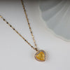 Shiny Crystal Yellow Heart Necklace