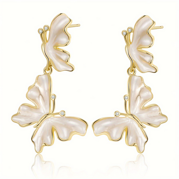 Golden Plated French Butterfly Drop Earring