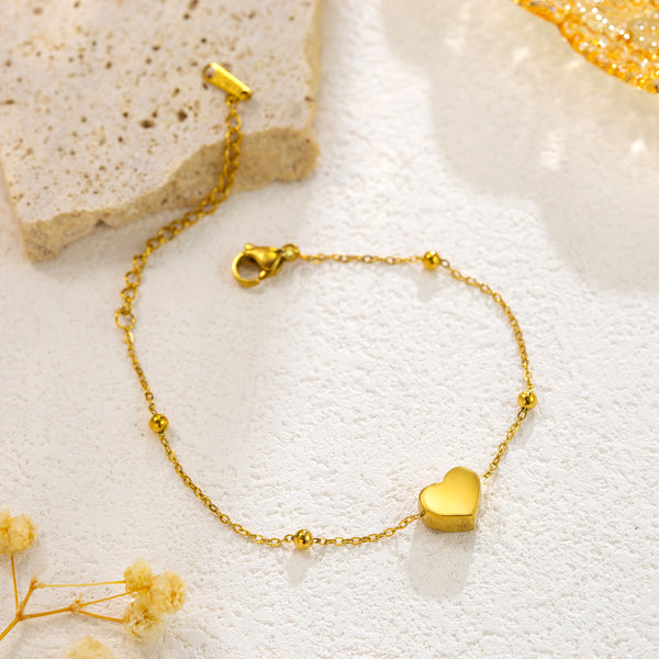 Amazing Gold Heart Chain Bracelet