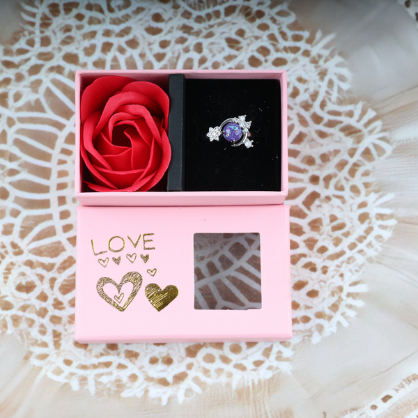 Love purple stone chand ring