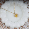 Shiny Crystal Yellow Heart Necklace