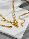 Gold Plated Heart Love Chain Necklace