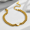 Golden Designer White Heart Bracelet