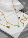 Gold Plated Multicolor Zirconia Necklace