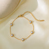 Classic Pearl Charm Gold Bracelet