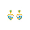 Triangle blue & white Dangler Earrings